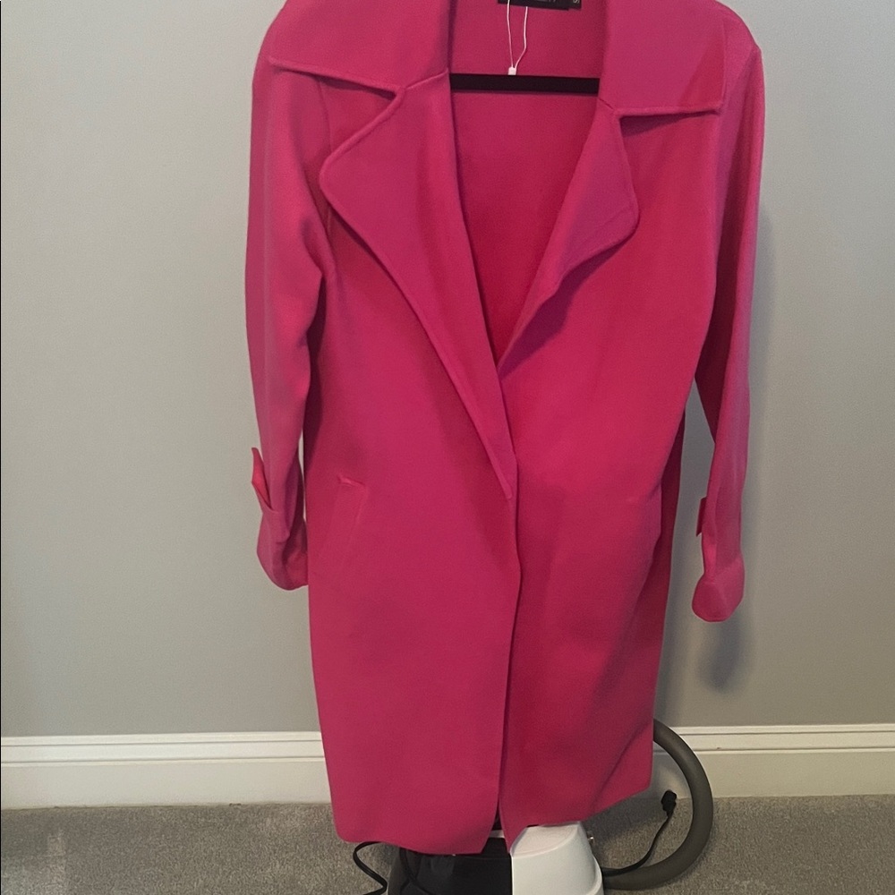 Elegant Fuchsia Trench Coat